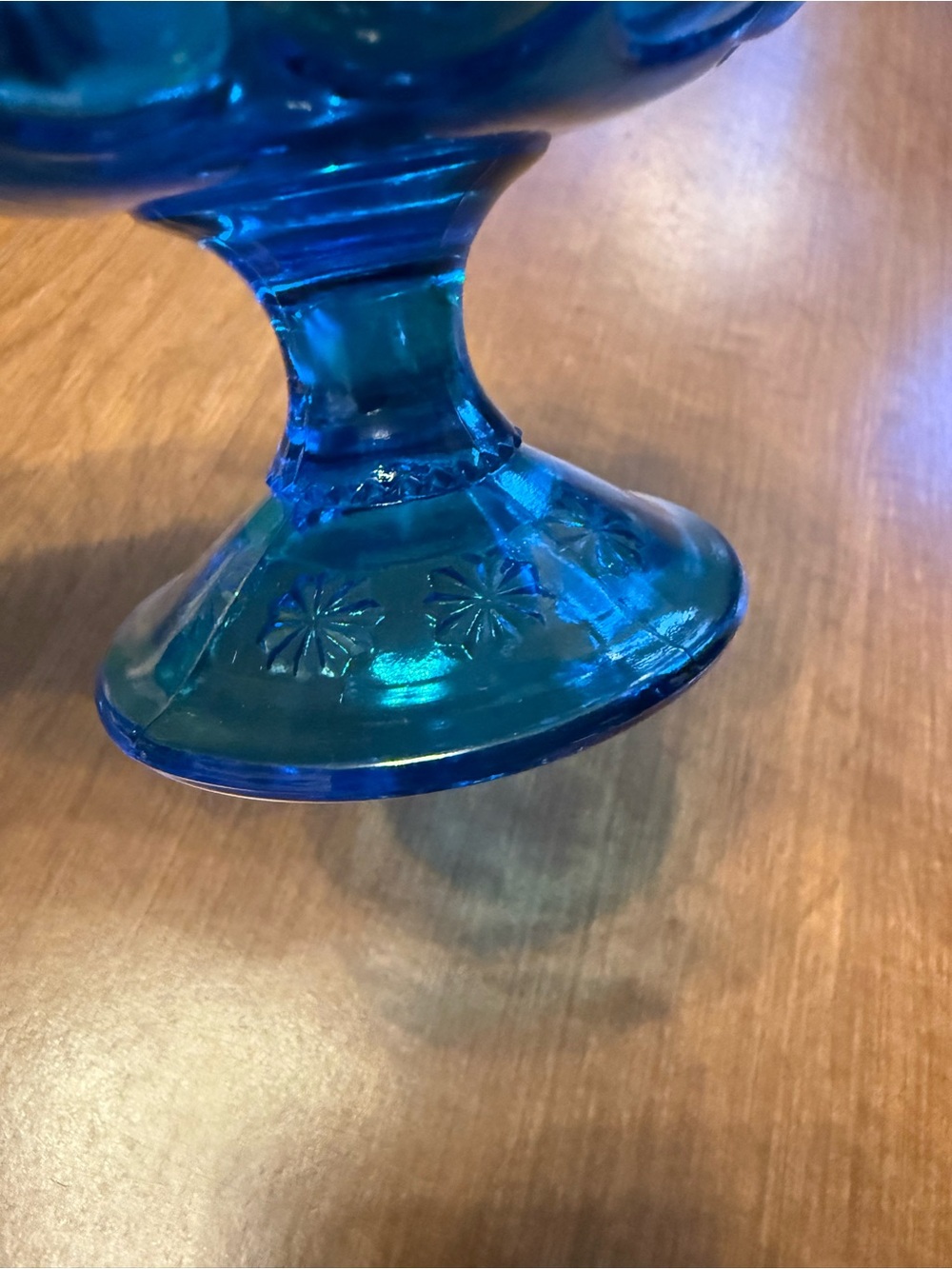 Vintage Moon and stars colonial blue single horn epergne - Picture 6 of 7